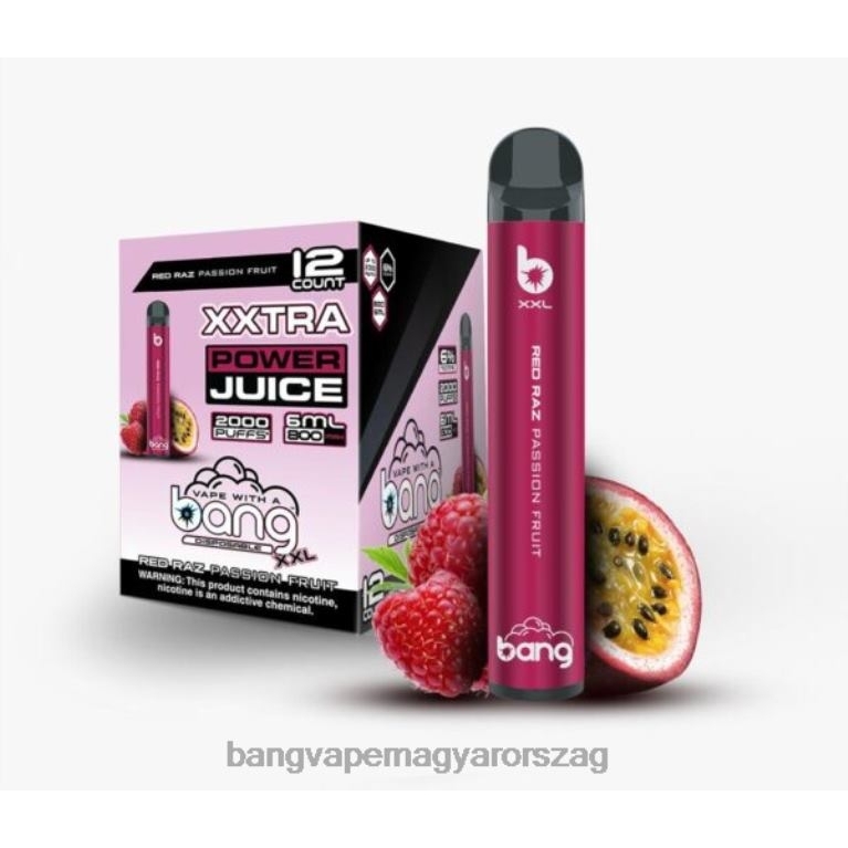 piros raz maracuja Bang Vape XXL 2000 fújás - Bang Vape Budapest 44PZB22