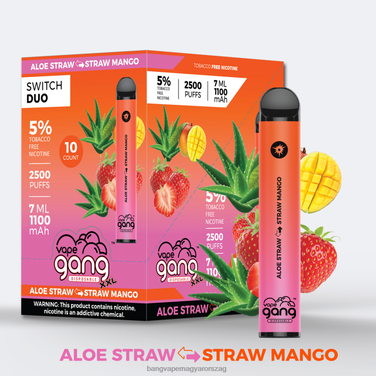 aloe eper - eper mangó Vape Gang Switch Duo 2 íz (10 db-os doboz) - Bang Vape disposable 44PZB38