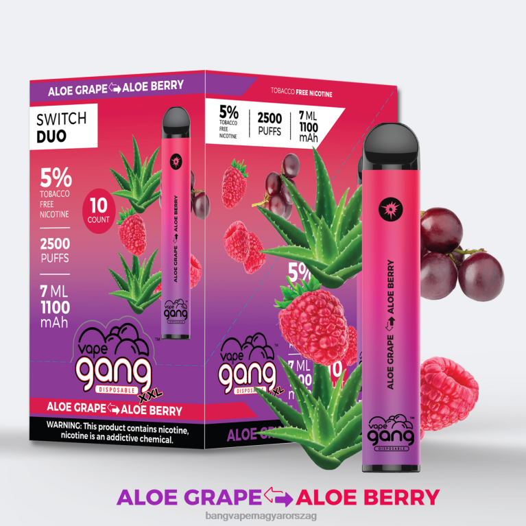 aloe grape - aloe bogyó Vape Gang Switch Duo 2 íz (10 db-os doboz) - Bang Vape flavors 44PZB39