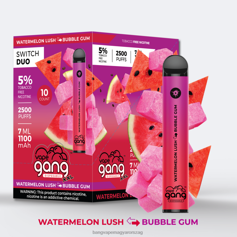 görögdinnye buja - rágógumi Vape Gang Switch Duo 2 íz (10 db-os doboz) - Bang Vape flavors 44PZB49