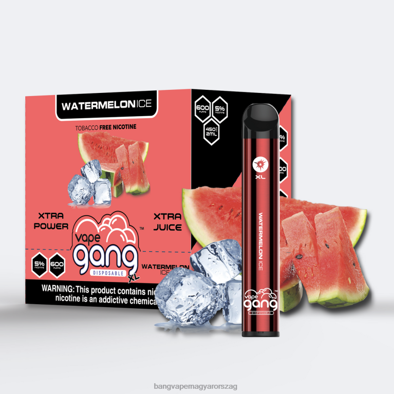 görögdinnye jég Vape Gang XL eldobható vape 600 fújás (10 db-os doboz) - Bang flavored vape 44PZB76