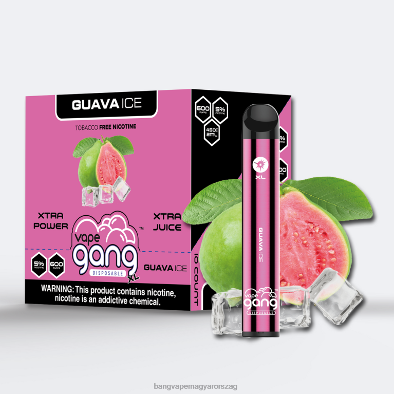 guava jég Vape Gang XL eldobható vape 600 fújás (10 db-os doboz) - Bang Vape Magyarország 44PZB72