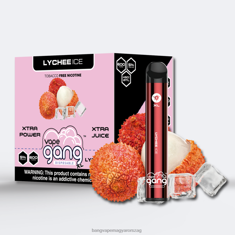 licsi jég Vape Gang XL eldobható vape 600 fújás (10 db-os doboz) - Bang box vape flavors 44PZB75