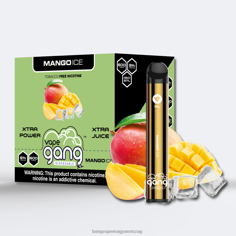 mangó jég Vape Gang XL eldobható vape 600 fújás (10 db-os doboz) - Bang disposable vape flavors 44PZB68