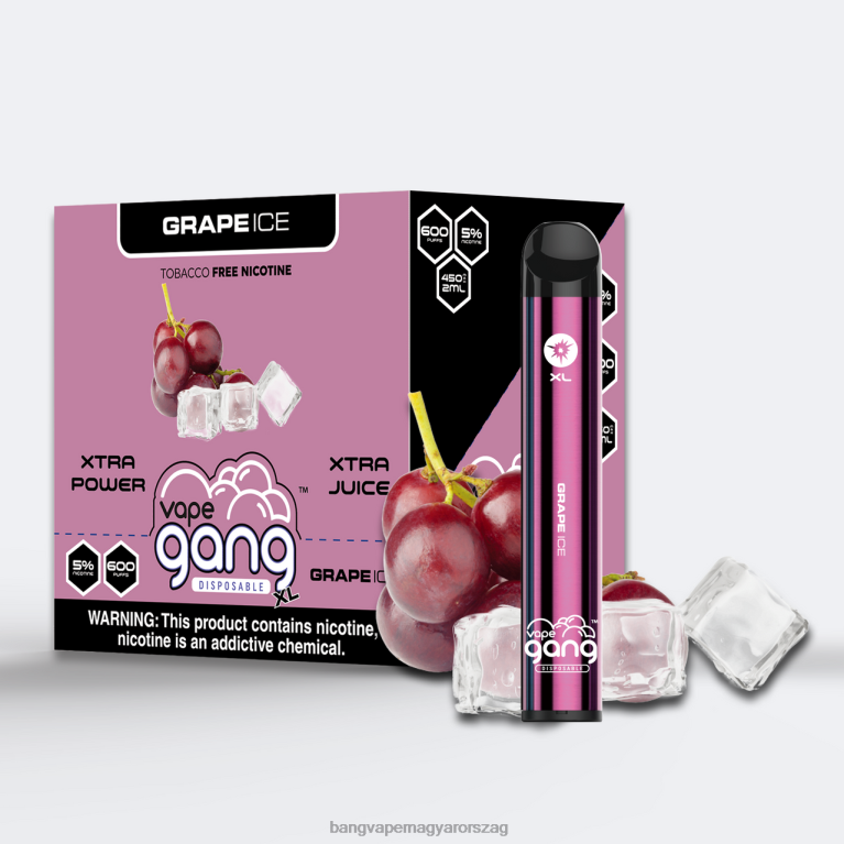 szőlőjég Vape Gang XL eldobható vape 600 fújás (10 db-os doboz) - Bang Vape Magyarország 44PZB62
