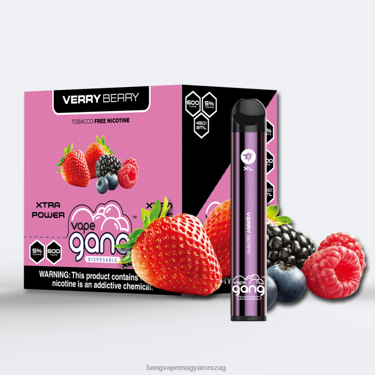 verry bogyó Vape Gang XL eldobható vape 600 fújás (10 db-os doboz) - Bang disposable vape review 44PZB69